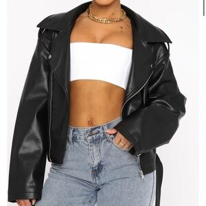 White Fox Boutique Oversized Biker Jacket